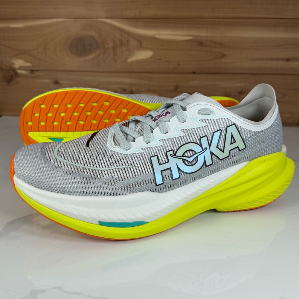 Hoka One One Mach X 2 Frost/Citrus Running Shoes Mens 10.5 1155119 FCT Sporty